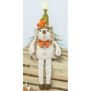 Fabric Stuffed Sitting Hedgehog w/Dandle Legs Fall Thanksgiving Decor